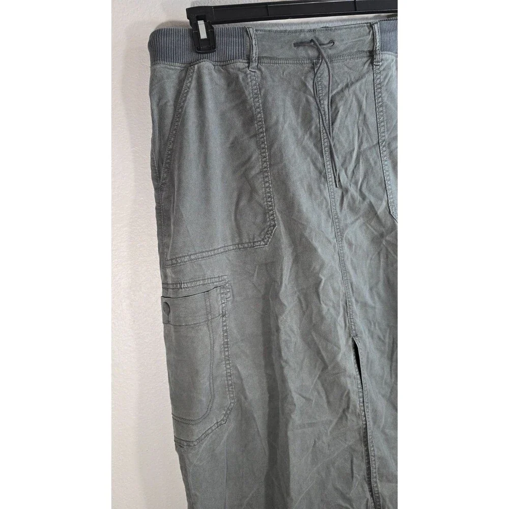 American Eagle Cargo Maxi Skirt Womens Size 18 Gray Utility Stretch y2k BA - Picture 3 of 9